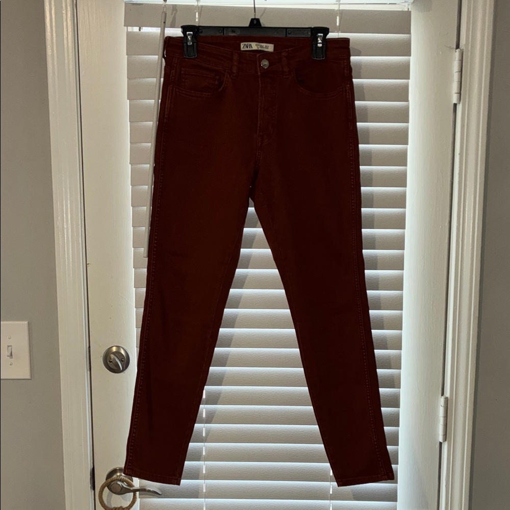 Zara Rust Brown Denim Jeans